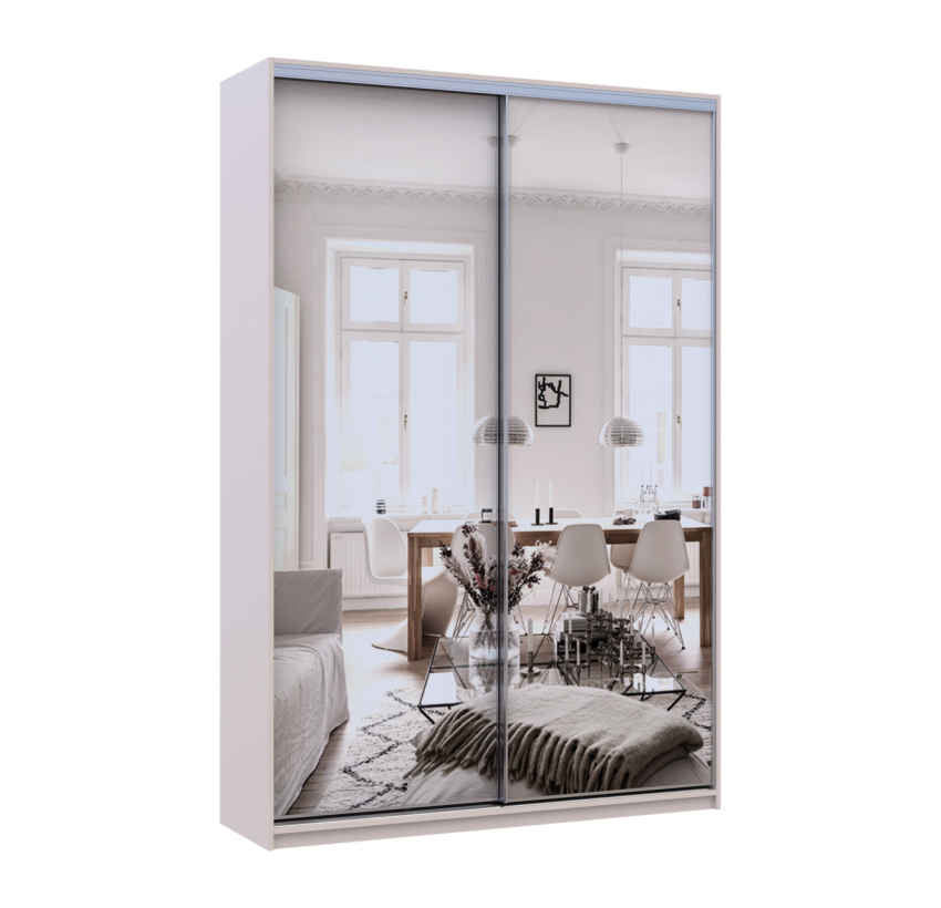 Шкаф купе Doros Сити Лайт Кашемир 2 Зеркала 150х45х225 (80736362)