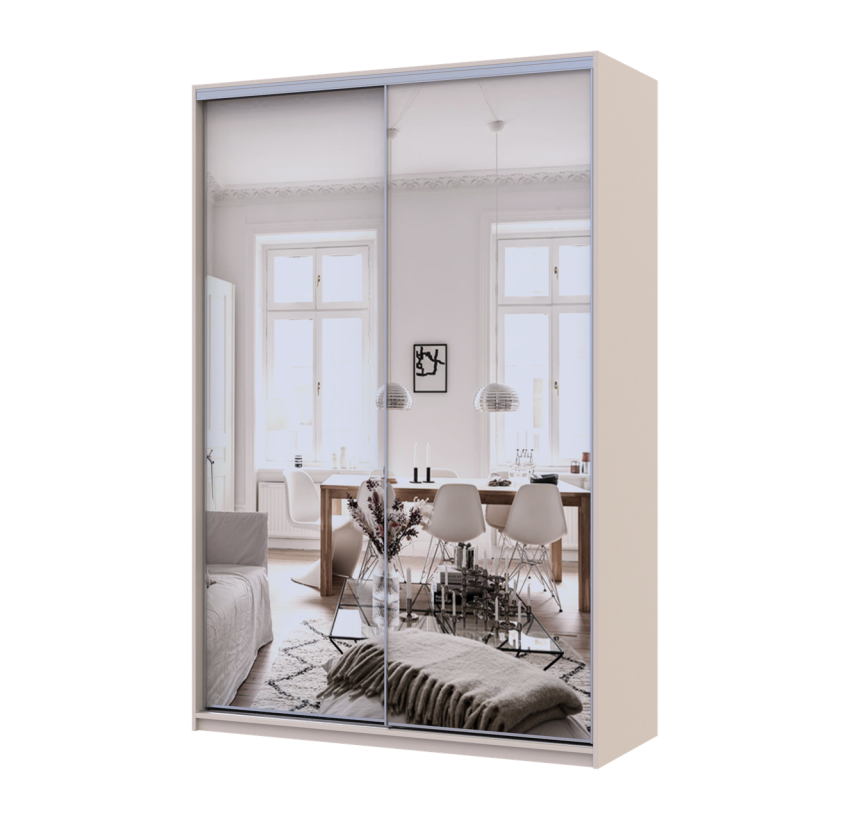 Шкаф купе Doros Сити Лайт Кашемир 2 Зеркала 150х60х225 (80736359)