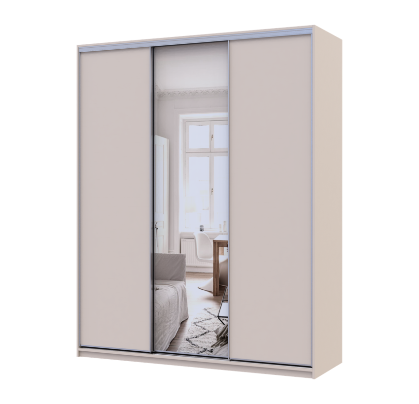 Шафа купе Doros Сіті Лайт Кашемір 2 ДСП / 1 дзеркало 180х60х225 (80736371)