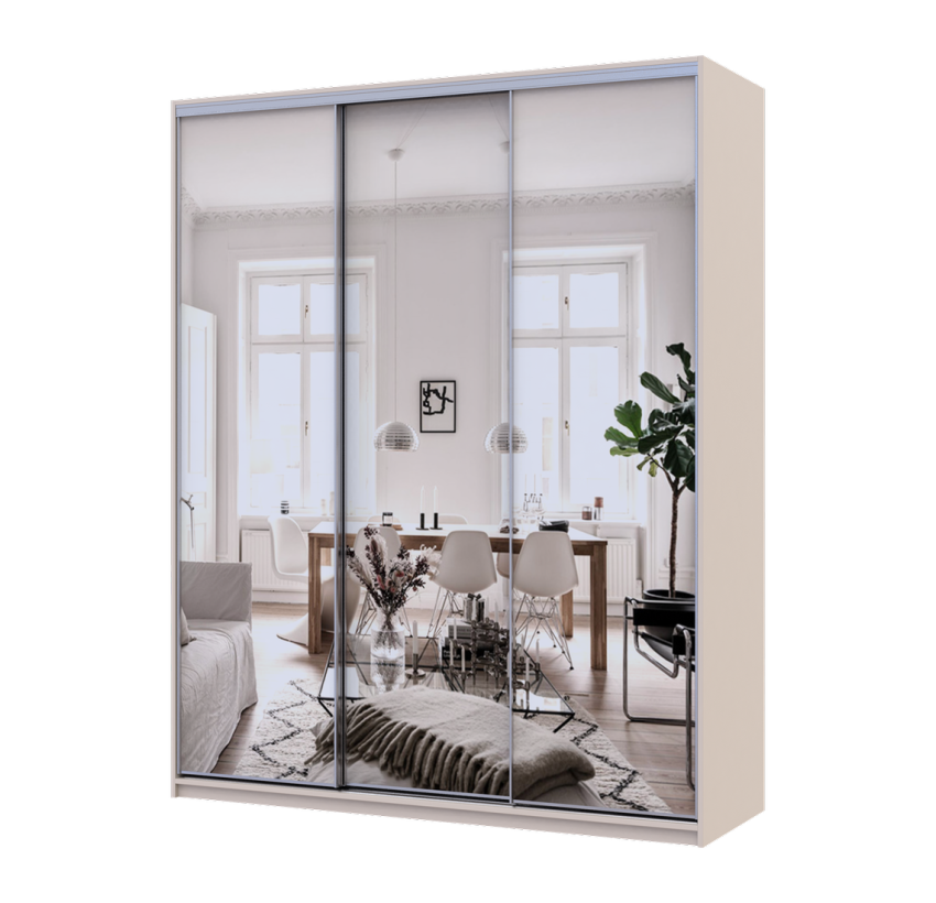 Шафа купе Doros Сіті Лайт Кашемір 3 Дзеркала 180х60х225 (80736374)
