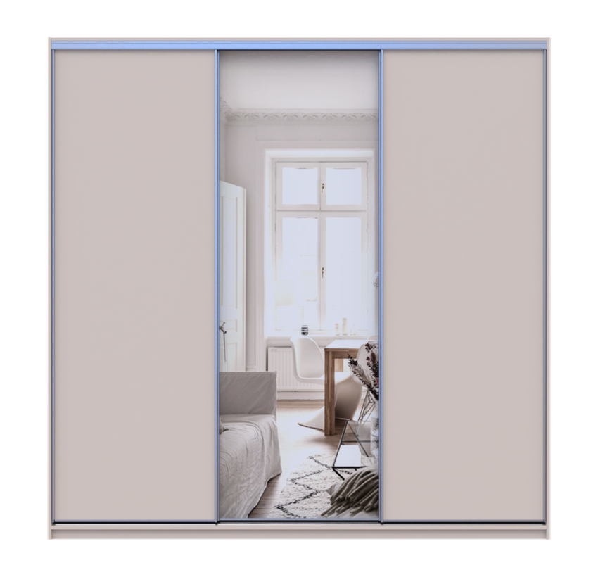 Шкаф купе Doros Сити Лайт Кашемир 2 ДСП/1 зеркало 225х60х225 (80736383)