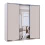 Шкаф купе Doros Сити Лайт Кашемир 2 ДСП/1 зеркало 225х60х225 (80736383)