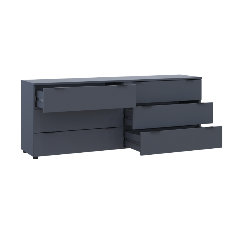 Комод Doros Рон 9 Графіт 6 Шухлядок 160х38х62 (41516176)