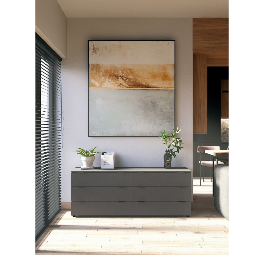 Комод Doros Рон 9 Графит 6 Ящик 160х38х62 (41516176)