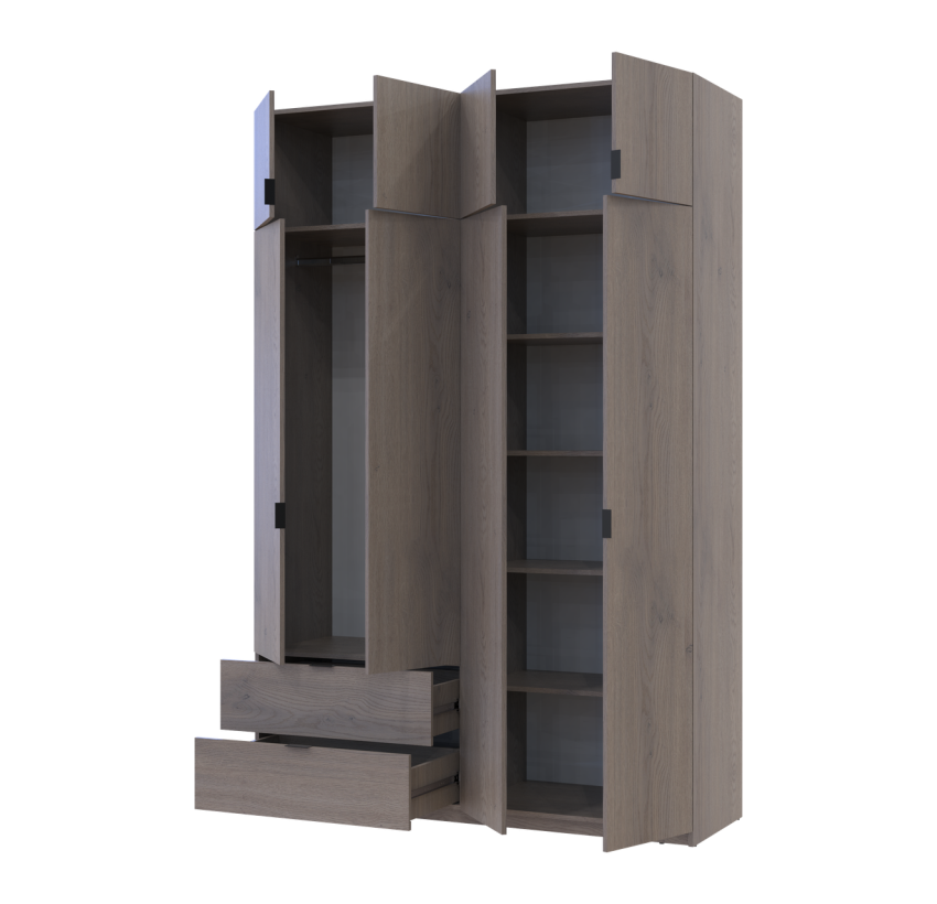 Распашной Шкаф для одежды Doros Лукас Канноло/Канноло 160х50х240 (44900366)