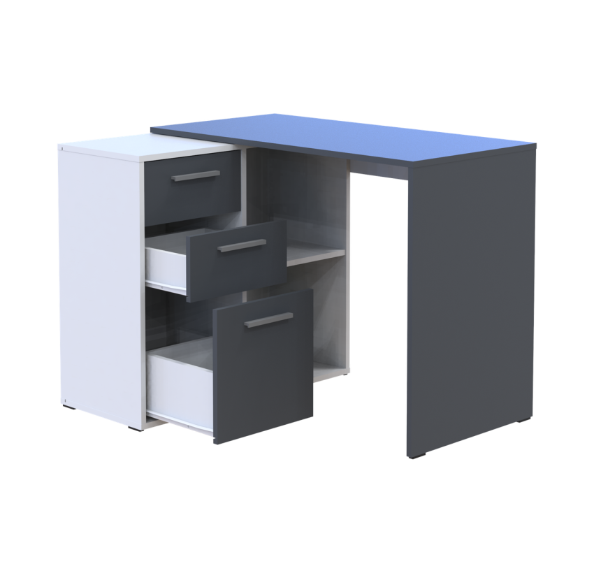 Офисный стол Doros T8 Белый/Графит 100х83х75 (41516125)
