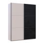 Шкаф купе Doros G-Caiser Кашемир/Черный 1 ДСП/1 стекло 3 части 180х60х240 (42005323)