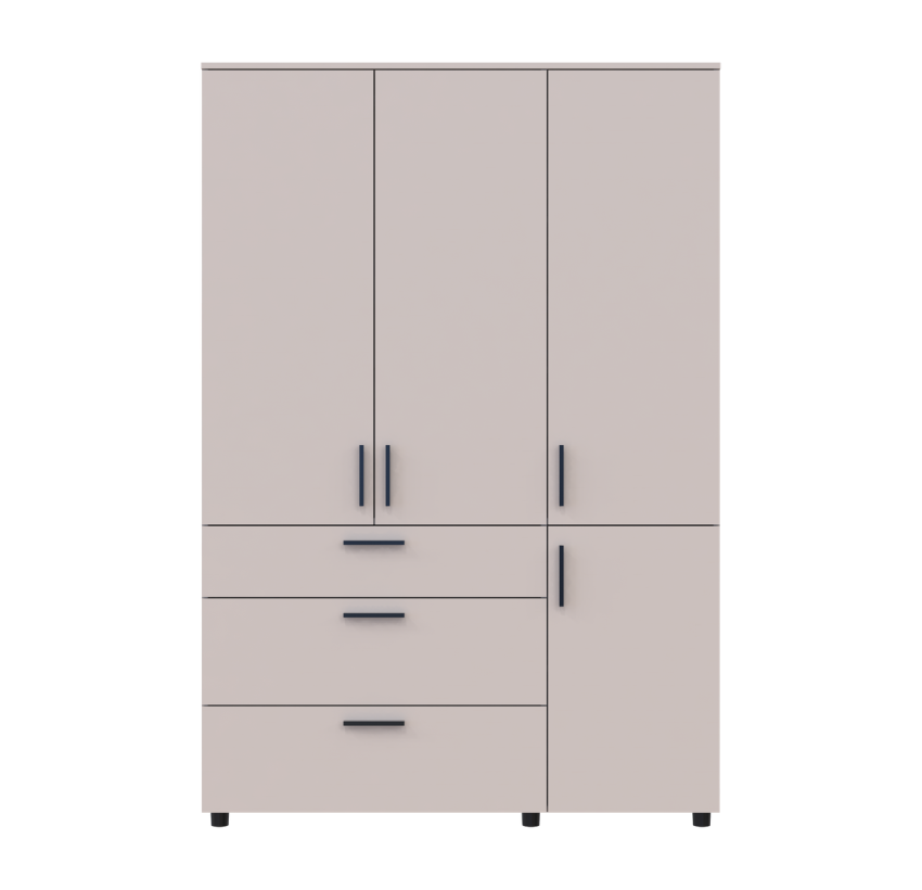 Шафа для одягу Doros Торн Кашемір 3 ДСП/3Ш (полиці) 135х51.6х200 (44900498)