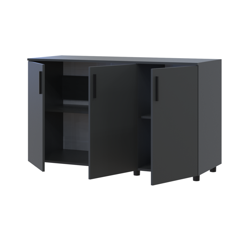 Комод Doros Торн Антрацит 3 ДСП 135×51,6×80 (41510173)