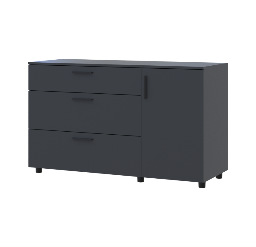 Комод Doros Торн Антрацит 3Ш/1Д 135х51.6х80 (41510185)