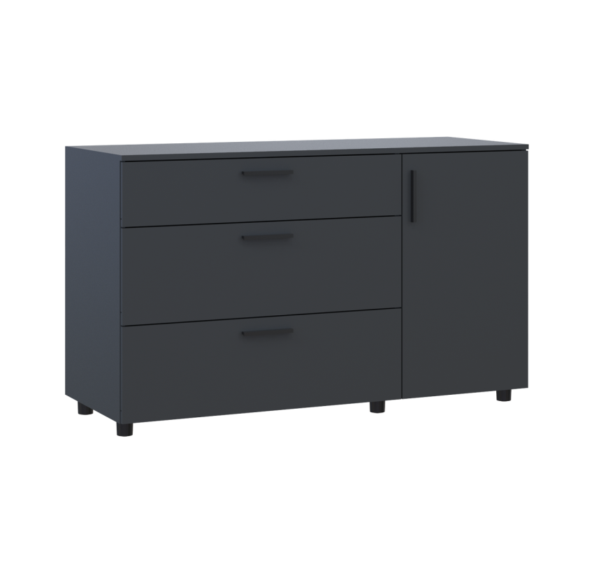 Комод Doros Торн Антрацит 3Ш/1Д 135×51,6×80 (41510185)