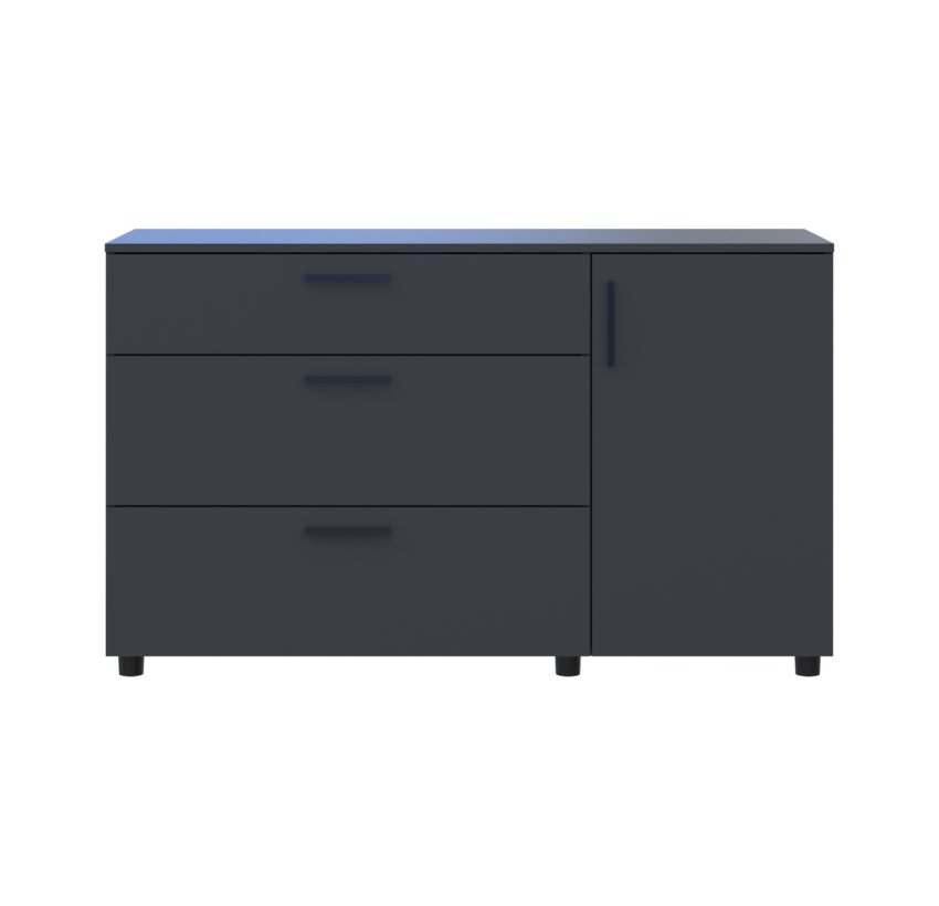 Комод Doros Торн Антрацит 3Ш/1Д 135×51,6×80 (41510185)