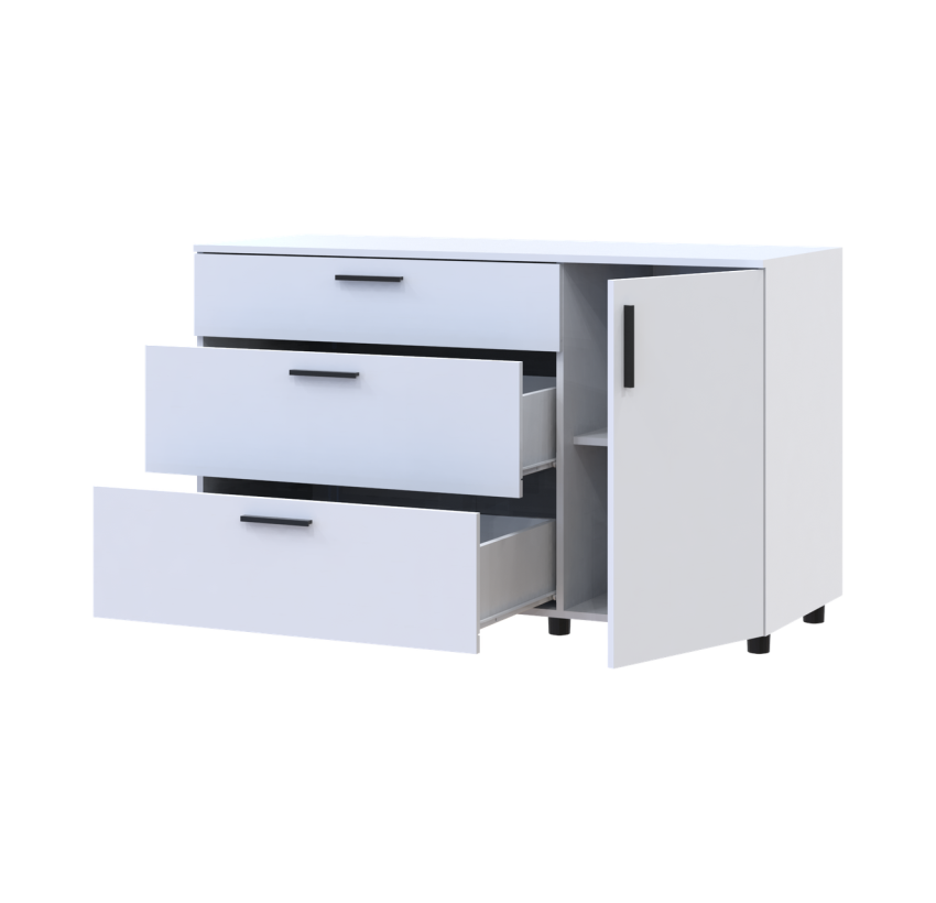 Комод Doros Торн Білий 3Ш/1Д 135х51.6х80 (41510181)