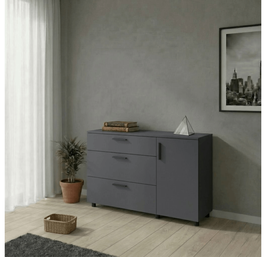 Комод Doros Торн Антрацит 3Ш/1Д 135×51,6×80 (41510185)
