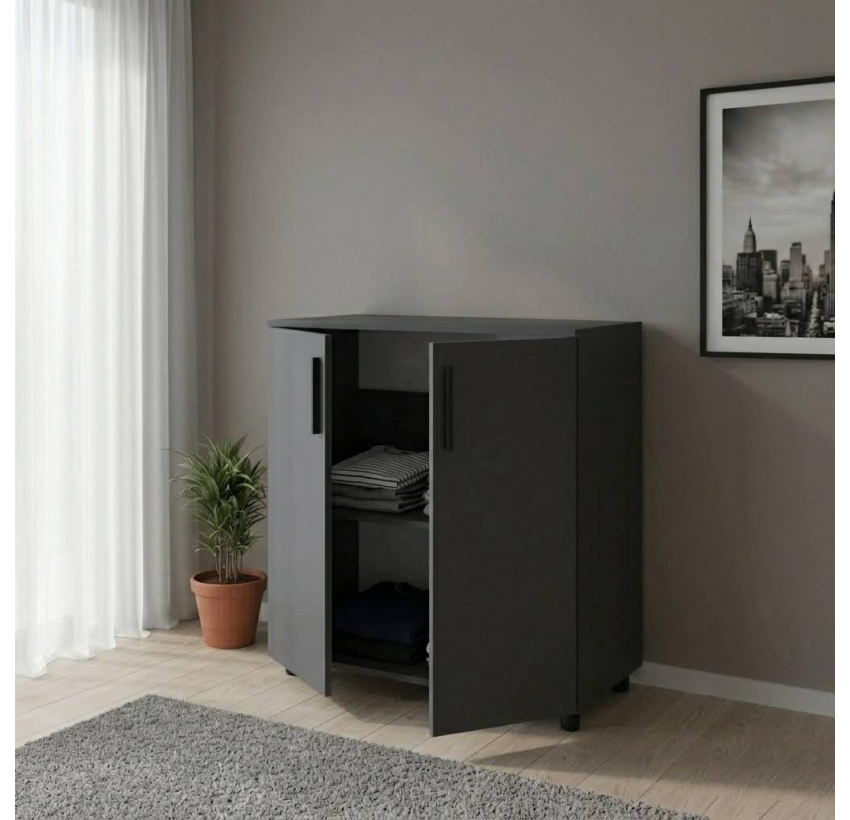 Комод Doros Торн Антрацит 2 ДСП 90х51.6х80 (41510149)
