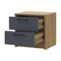 Прикроватная тумба Doros Ронди Дуб Артизан/Антрацит 2Ш 40х35х40 (41516286)