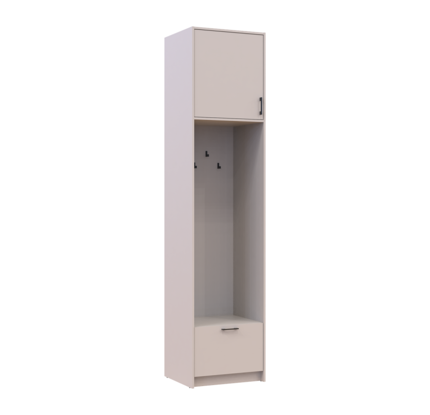 Пенал-вешалка Doros Ронди с высокой антресолью Кашемир 60х52х260 (42005390)