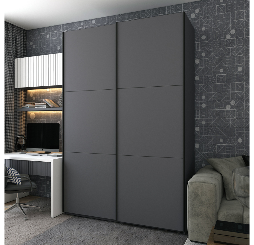 Шкаф купе Doros G-Caiser Антрацит/Антрацит 2 ДСП / 3 части 160х60х240 (42005412)