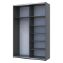 Шкаф купе Doros G-Caiser Антрацит/Антрацит 1 ДСП / 1 Зеркало / 3 части 160х60х240 (42005411)