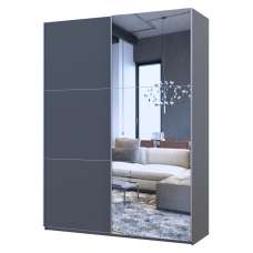 Шкаф купе Doros G-Caiser Антрацит/Антрацит 1 ДСП / 1 Зеркало / 3 части 160х60х240 (42005411)