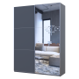 Шкаф купе Doros G-Caiser Антрацит/Антрацит 1 ДСП / 1 Зеркало / 3 части 160х60х240 (42005411)