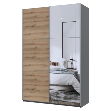 Шафа купе Doros G-Caiser Антрацит/Дуб Евок 1 ДСП / 1 дзеркало / 3 частини 160х60х240 (42005413)