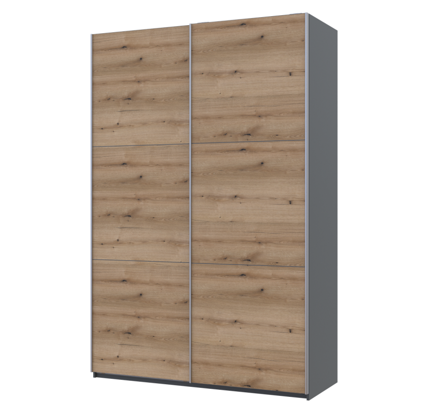Шкаф купе Doros G-Caiser Антрацит/Дуб Эвок 2 ДСП / 3 части 160х60х240 (42005414)