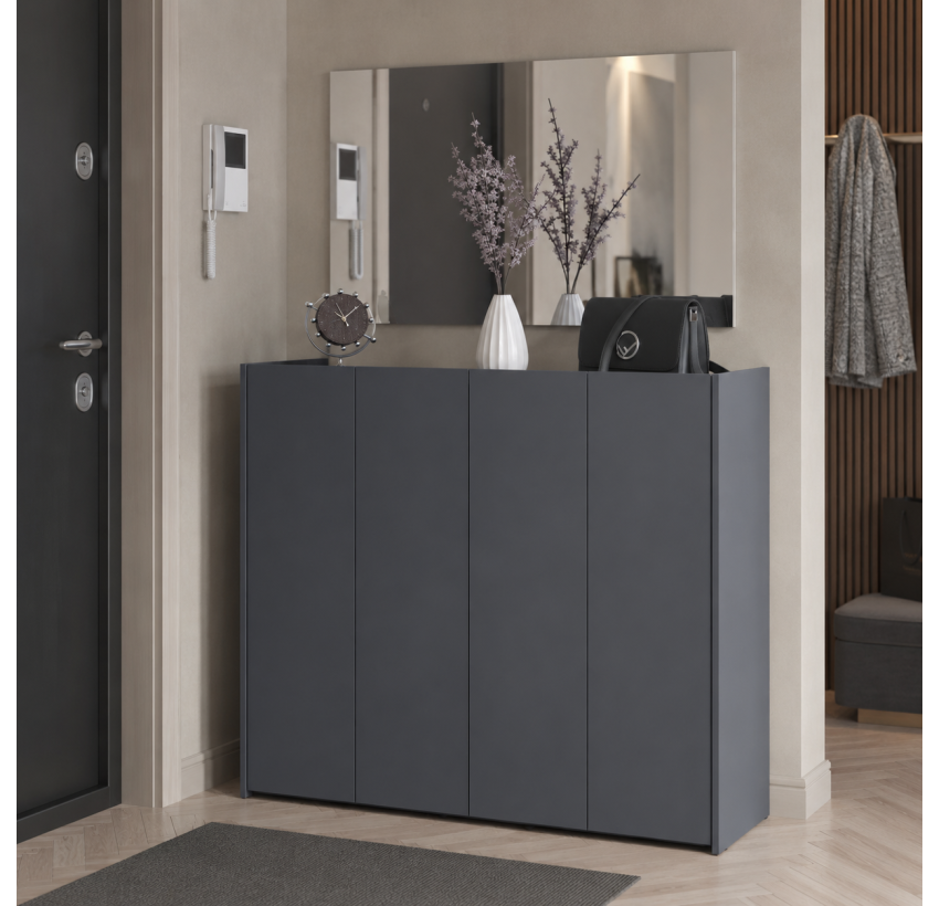 Прихожая Doros Кассель с зеркалом Графит 4 ДСП 128х40х110 (42005498)