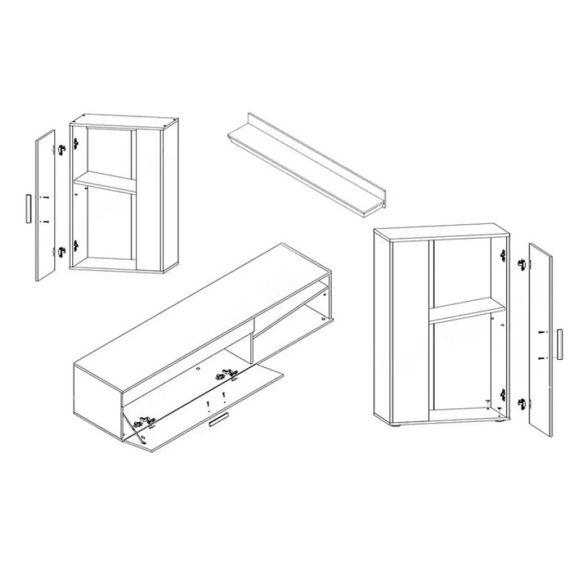 Гостиная Барато мини ГерБор (дуб)